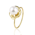 15445 xuping design simple plaqué or 14k plaine grande bague d&#39;imitation de perles